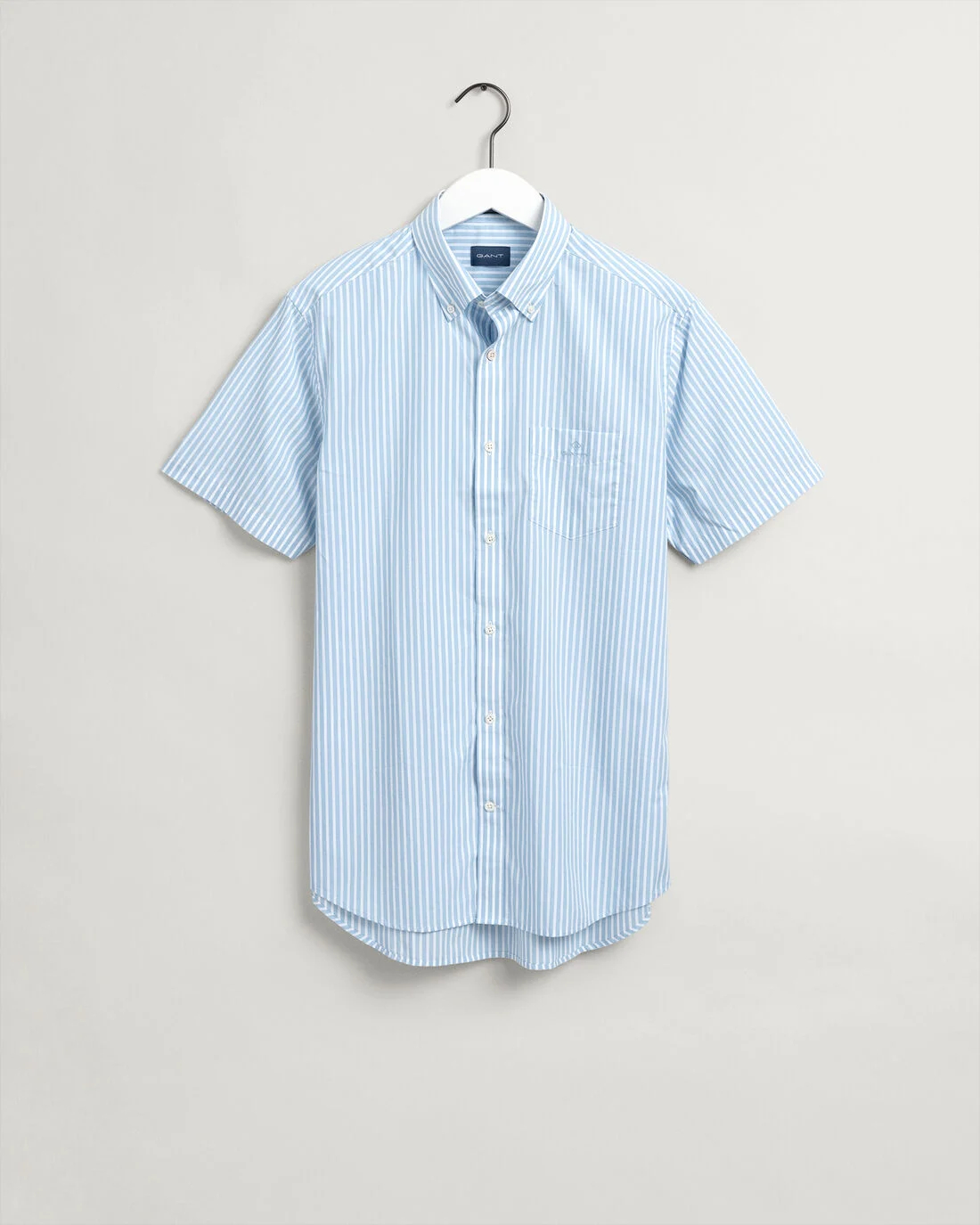 Gant - Gestreept Poplin Overhemd Lichtblauw - L - Heren