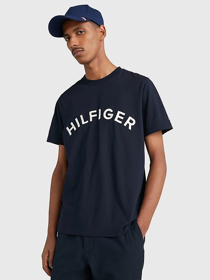 Tommy Hilfiger - T-shirt met Geborduurd Logo Desert Sky - XXL - Heren