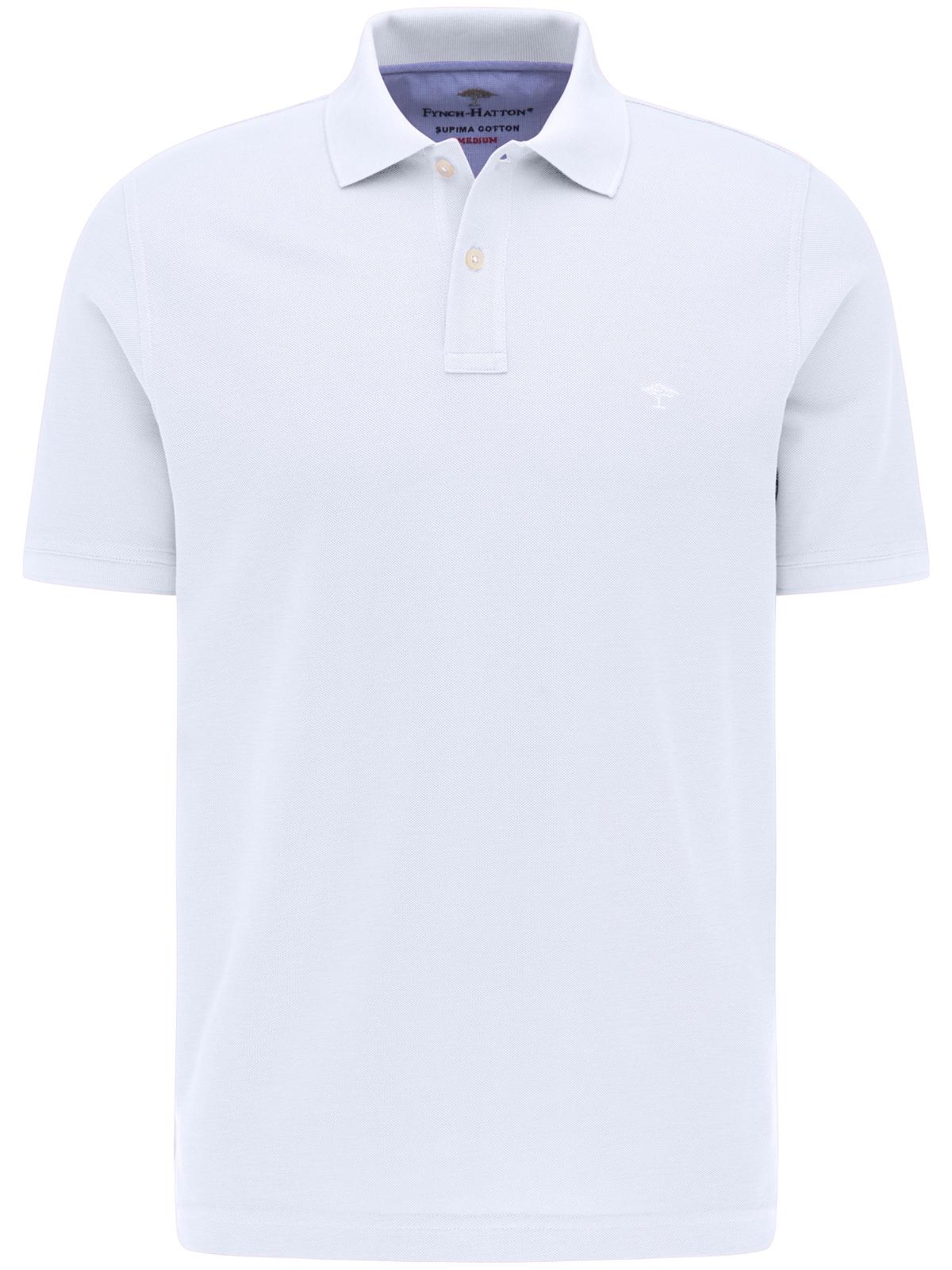 Fynch Hatton - Casual Fit Basic Polo Wit - L - Heren