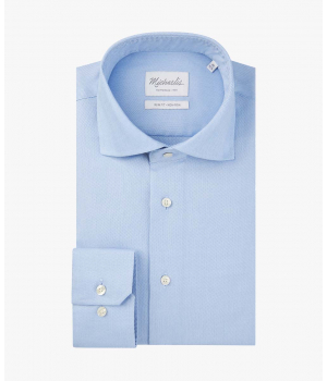 Michaelis Slim Fit Cutaway Overhemd Lichtblauw
