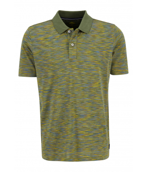 Fynch Hatton Space Dyed Gestreepte Polo Dusty Olive