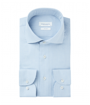 Profuomo Slim Fit Cutaway Overhemd Blauw