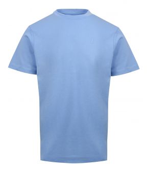 Floris Duetz Katoenen T-shirt Korte Mouw Lichtblauw