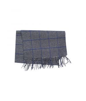 sjaal grijs blauw ruitpatroon