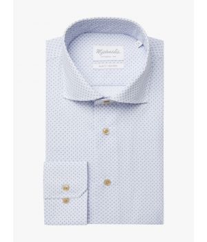 Slim Fit Overhemd met Print Lichtblauw
