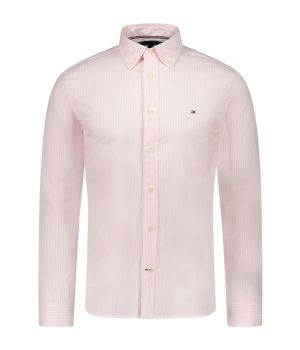 Tommy Hilfiger Gestreept Oxford Overhemd Classic Pink Optic White
