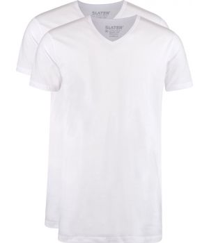 Basic 2-pack T-shirt V-neck  Wit