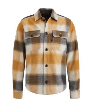Check Brushed Woolblend Overshirt Inca Gold